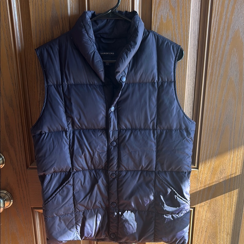 Lands' End Navy Puffer Vest